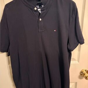 Tommy Hilfiger Black Short-Sleeve Henley Polo